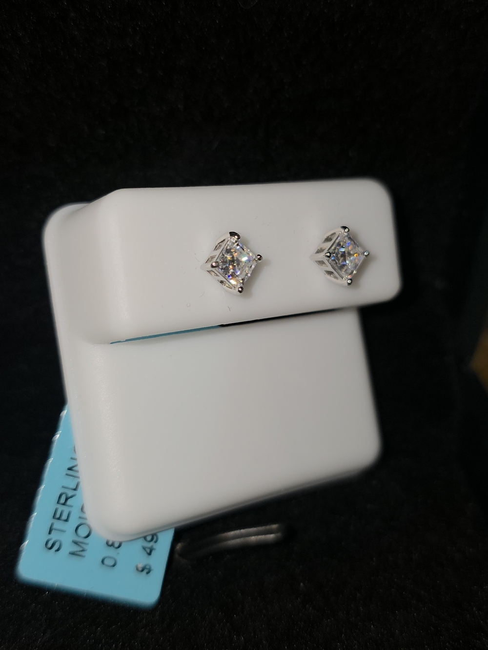 ✨ Princess-Cut Moissanite Stud Earrings ✨